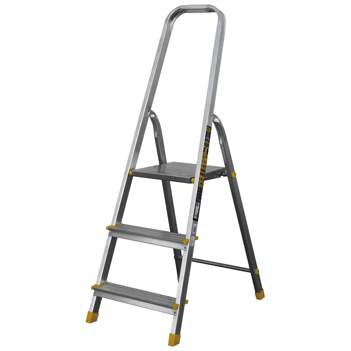 Escabeau à 3 marches en aluminium, Pliable, Antidérapants.