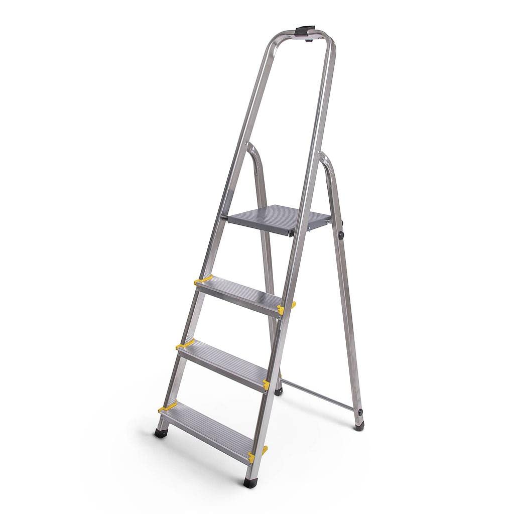 Escabeau à 4 marches en aluminium, Pliable, Antidérapants.