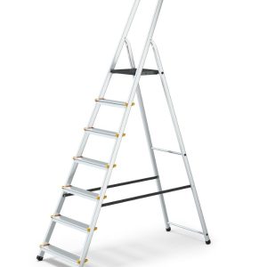 Escabeau à 7 marches en aluminium, Pliable, Antidérapants.